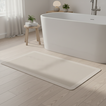 Tapis de bain en diatomite 90 cm - posé en salle de bain